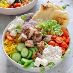 chicken shawarma bowl.