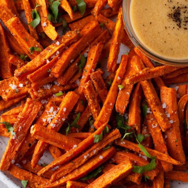 Baked Sweet Potato Fries With Tahini Dipping Sauce