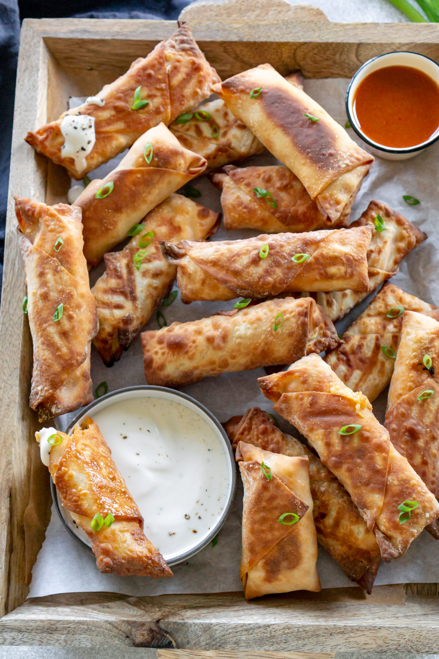Buffalo Chicken Egg Rolls Recipe JZ Eats