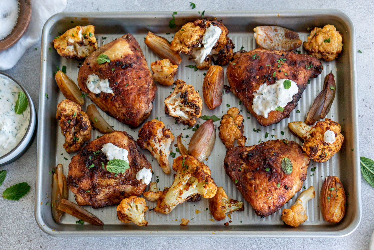 Oven Baked Chicken and Cauliflower (One Pan Recipe)