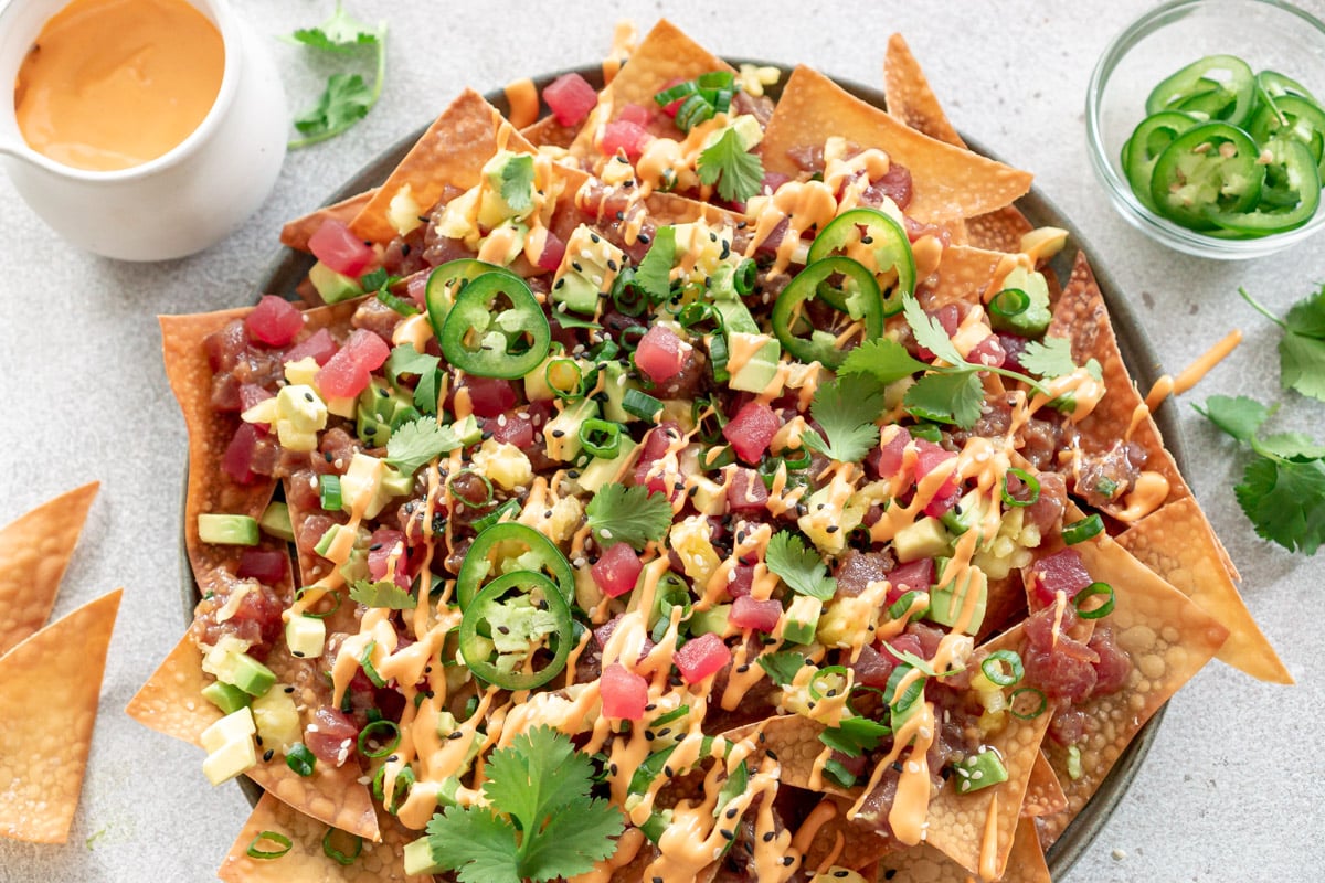 Tuna Poke Nachos Recipe - JZ Eats