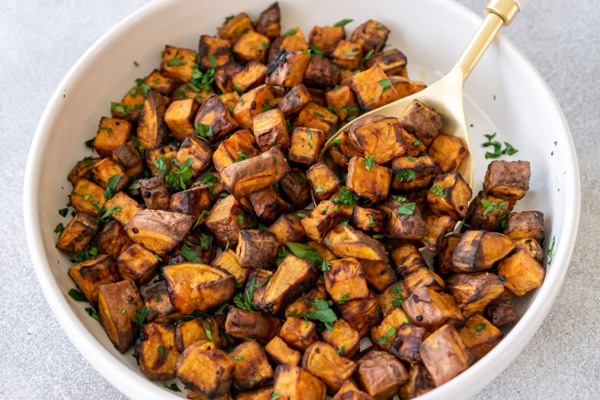 Air Fryer Sweet Potato Cubes - Allianna's Kitchen