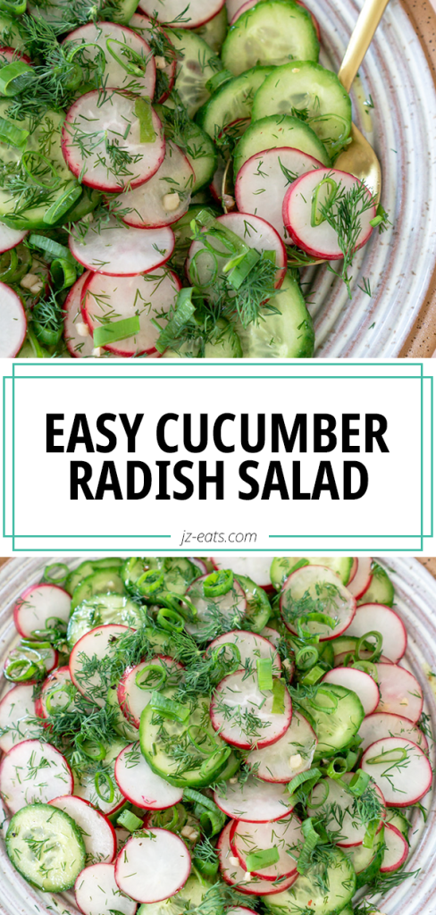 cucumber radish salad recipe pin