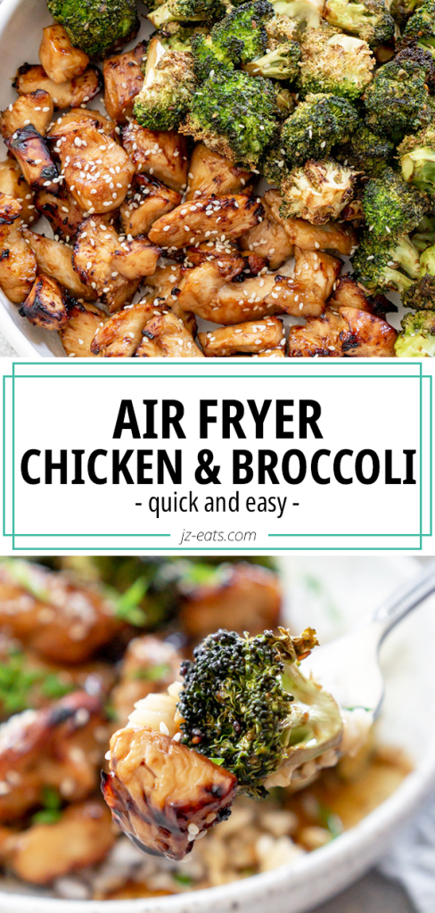 air fryer chicken and broccoli long pin