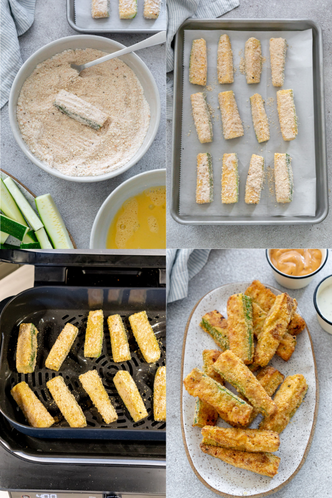 steps to make air fryer zucchini fries