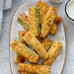 air fryer zucchini fries on a plate