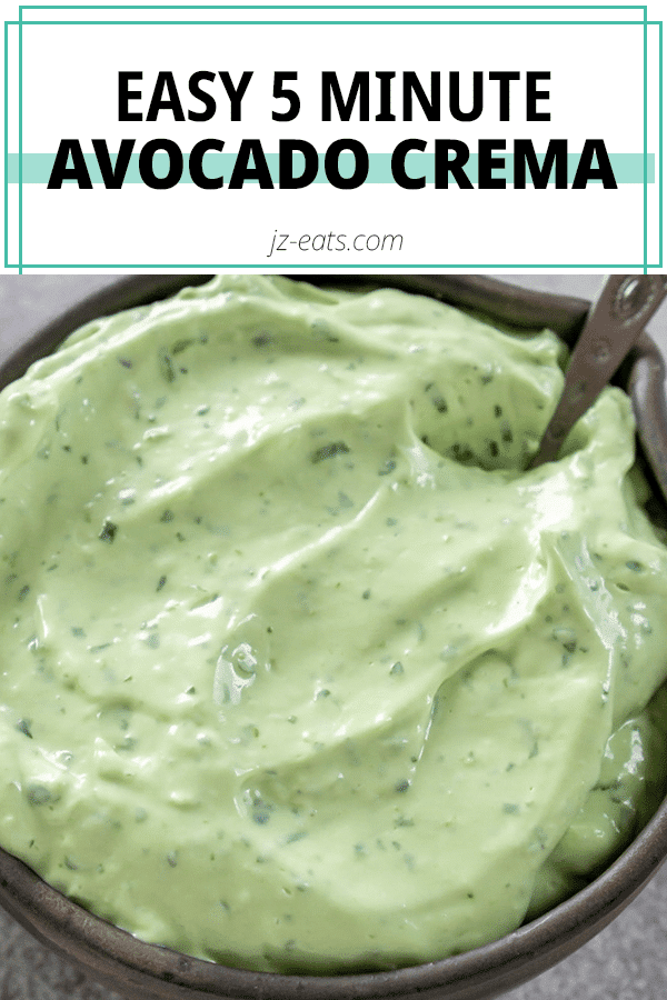 5 Minute Avocado Cream Sauce JZ Eats