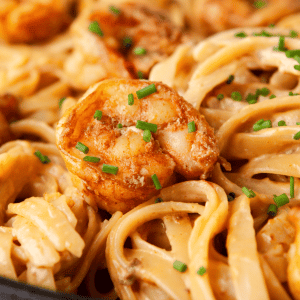 bang bang shrimp pasta close up