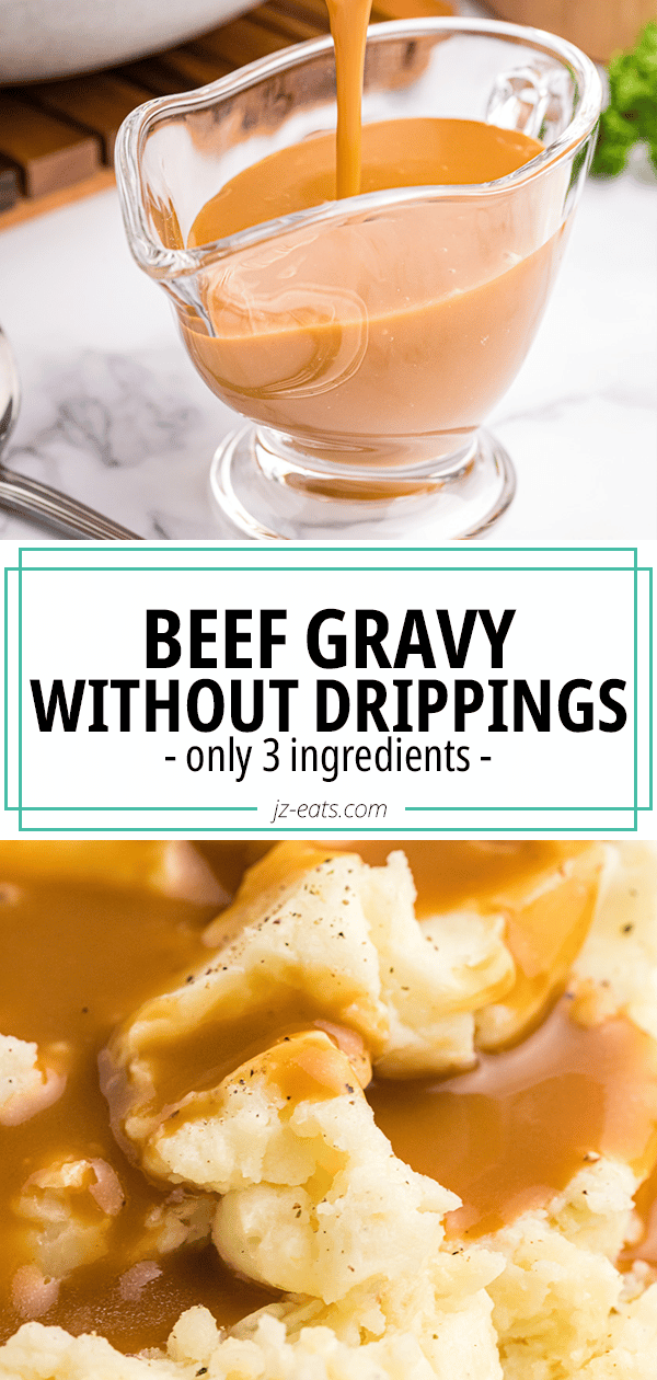 Beef gravy without drippings pinterest long pin.