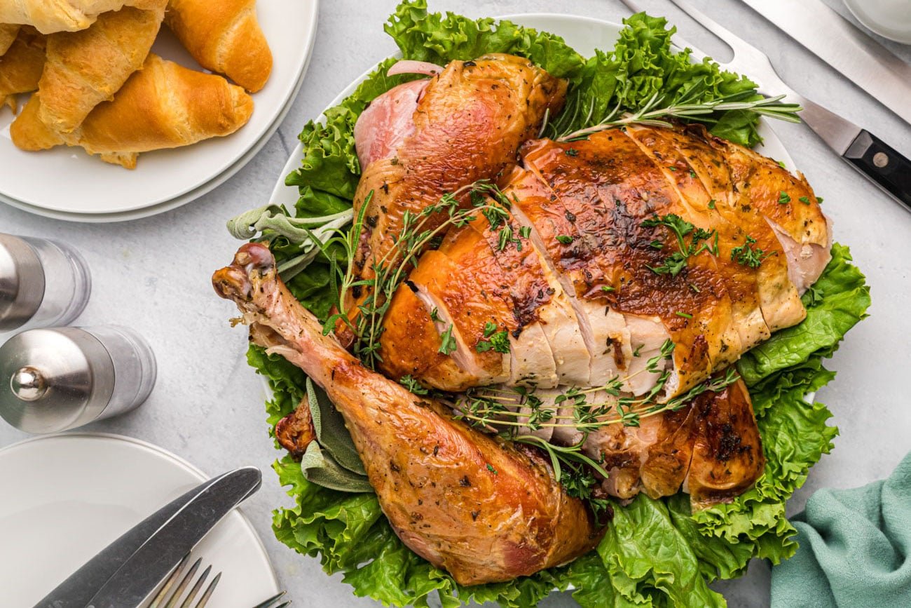 Roasted Butter Herb Turkey - JZ Eats