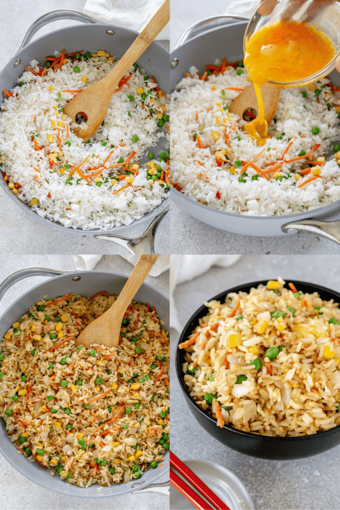 how to make fried rice process photos