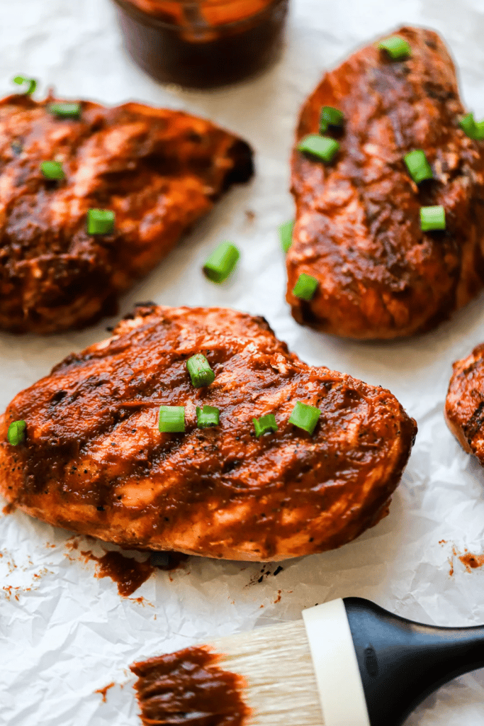 chicken breast smothered in BBQ sauce