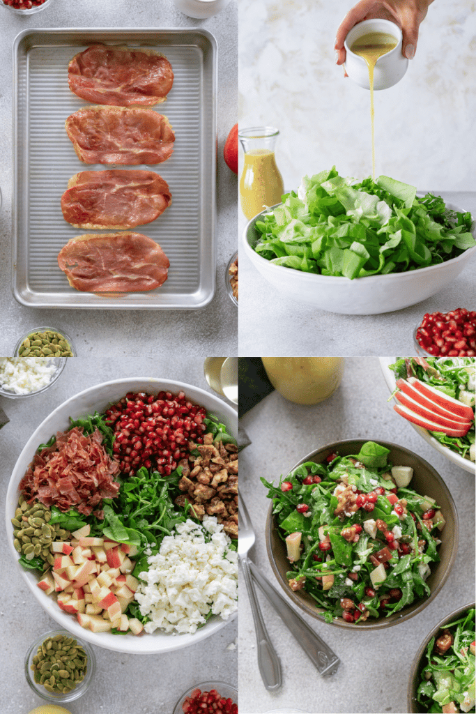 how to make prosciutto pomegranate salad