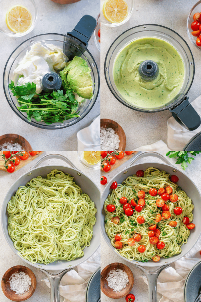 steps for how to make avocado pasta sauce