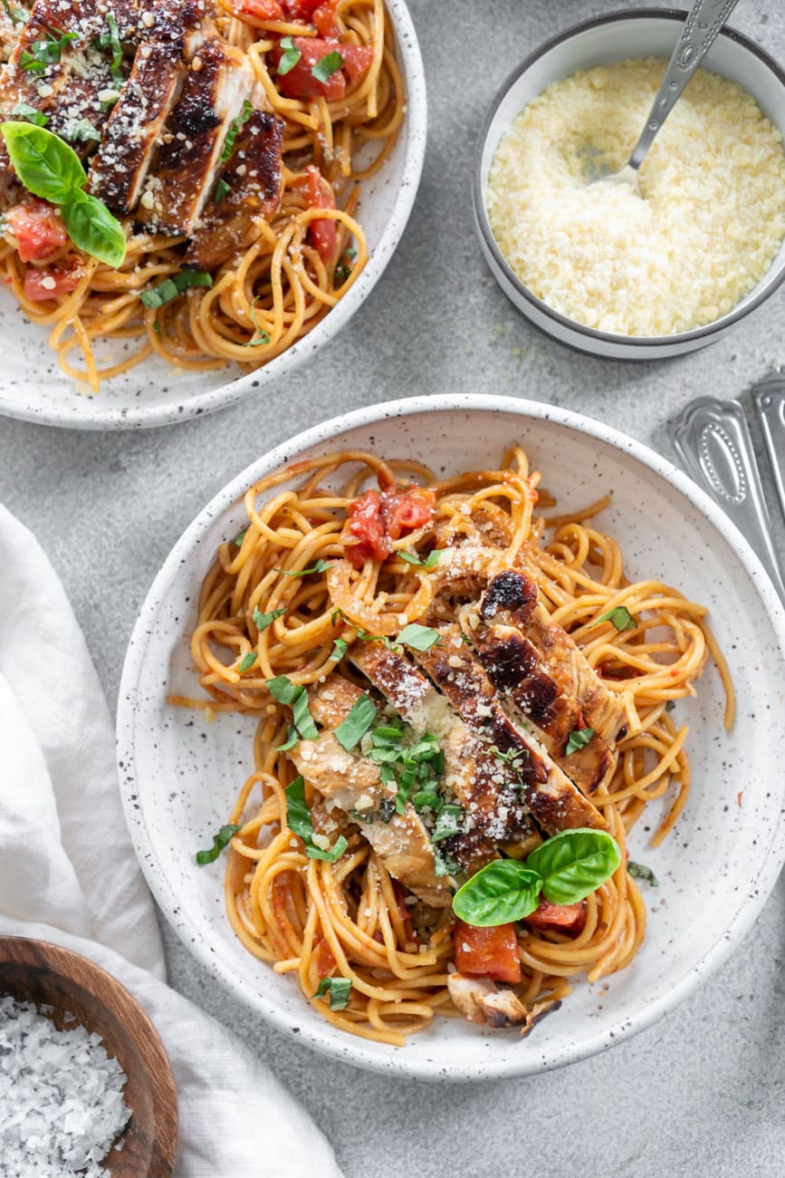 One Pot Bruschetta Chicken Pasta