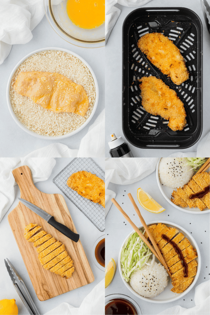 steps for how to make air fryer chicken katsu