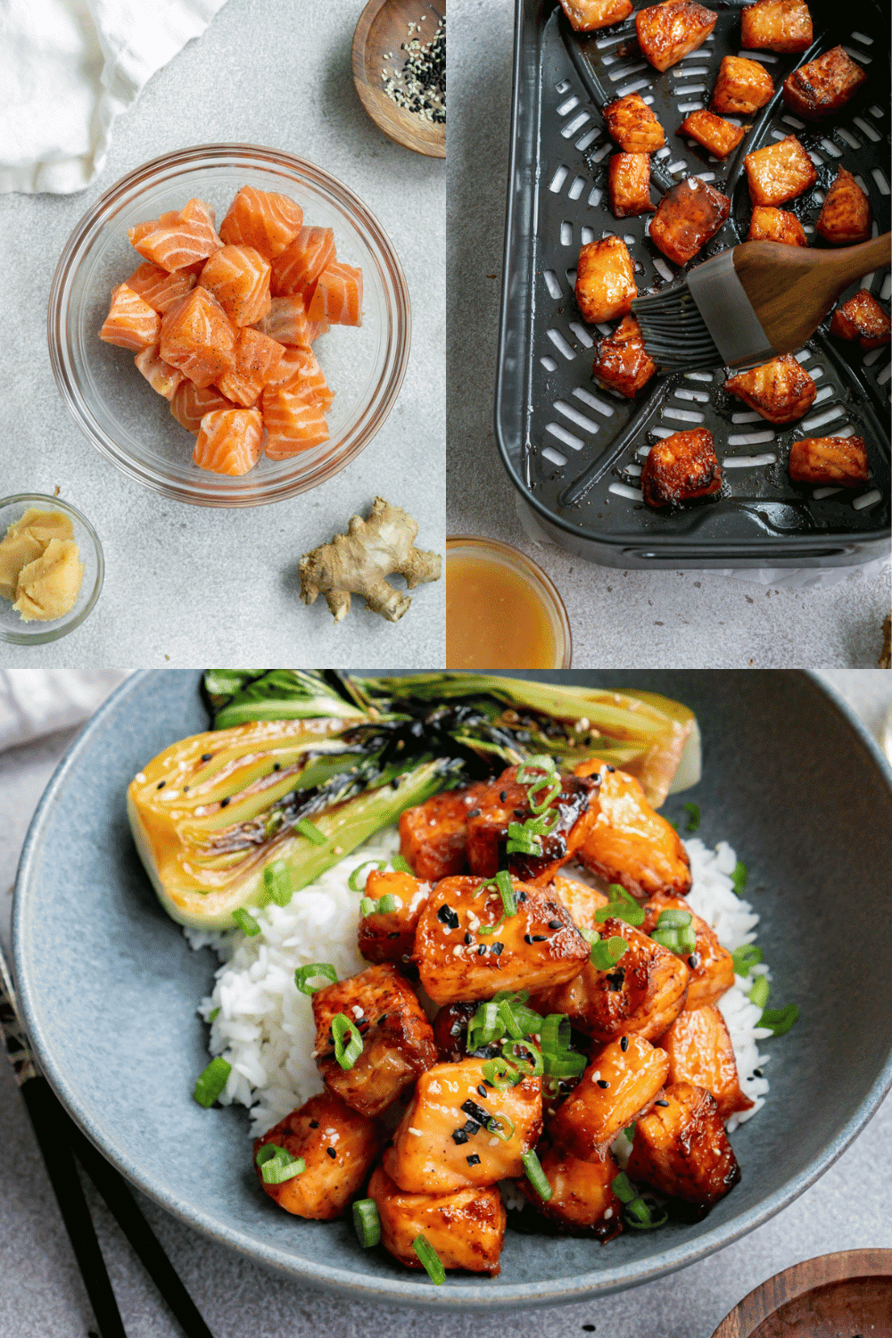Miso Air Fryer Salmon Bites (with oven instructions)