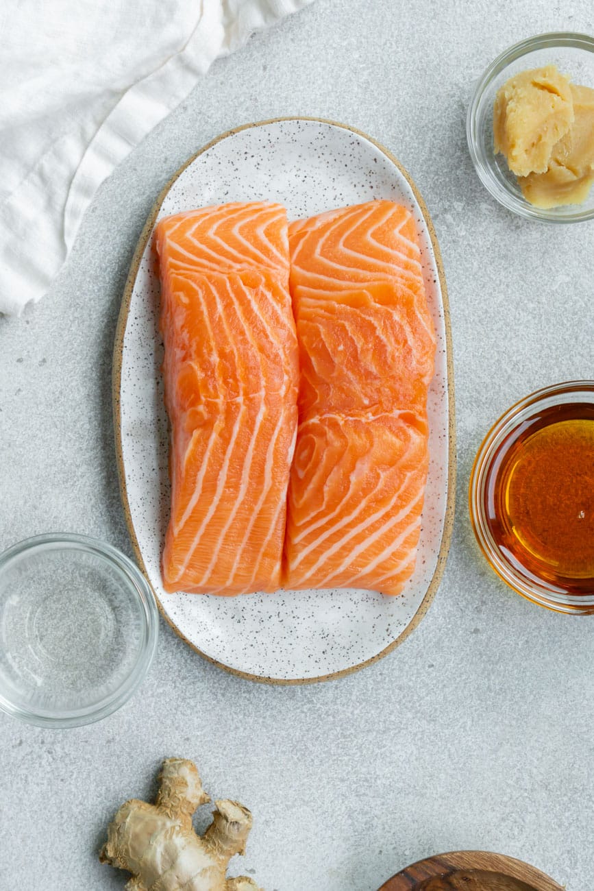 Miso Air Fryer Salmon Bites (with oven instructions)