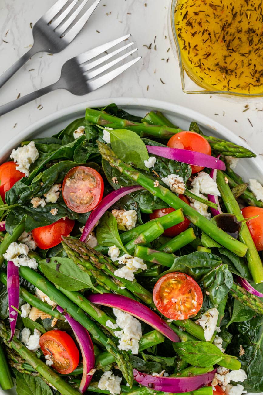 Asparagus Salad With Lemon Vinaigrette and Feta Cheese Recipe