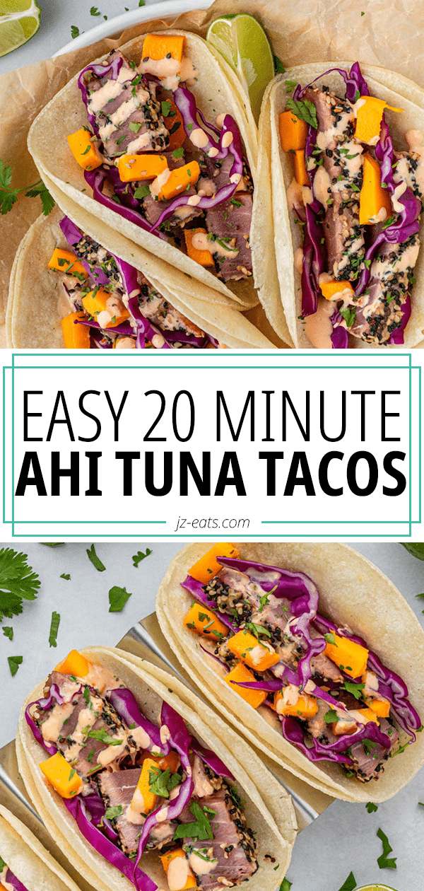 Seared Ahi Tuna Tacos With Mango - JZ Eats