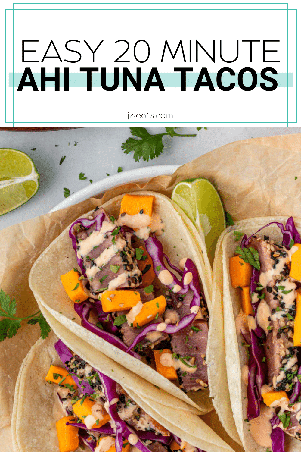 Seared Ahi Tuna Tacos With Mango - JZ Eats