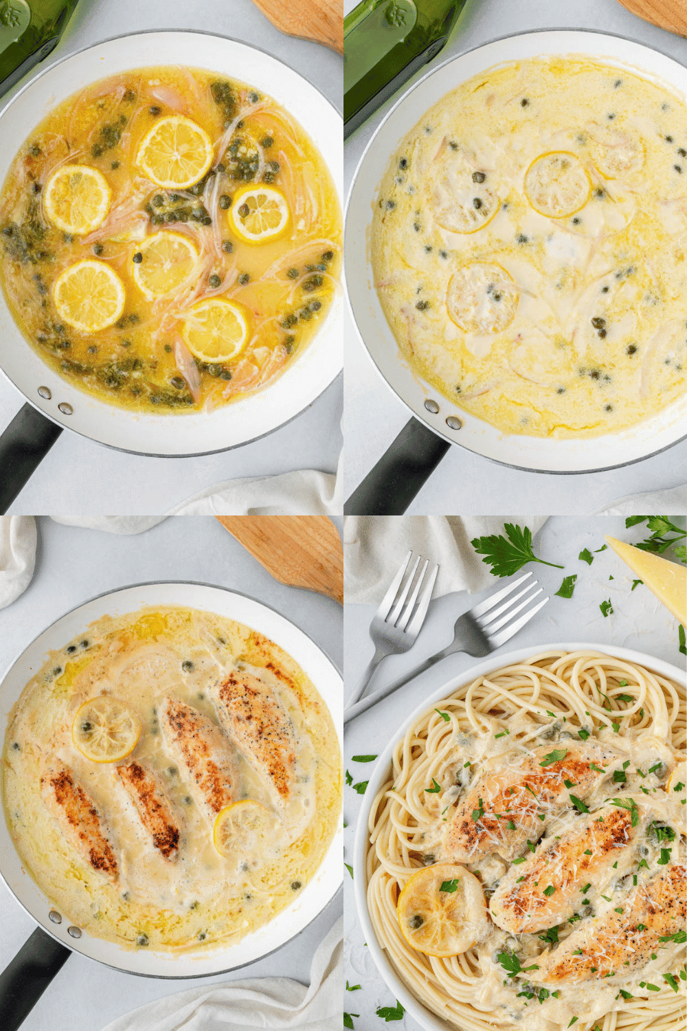 Steps for how to make piccata sauce.