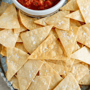 air fryer tortilla chips with salsa