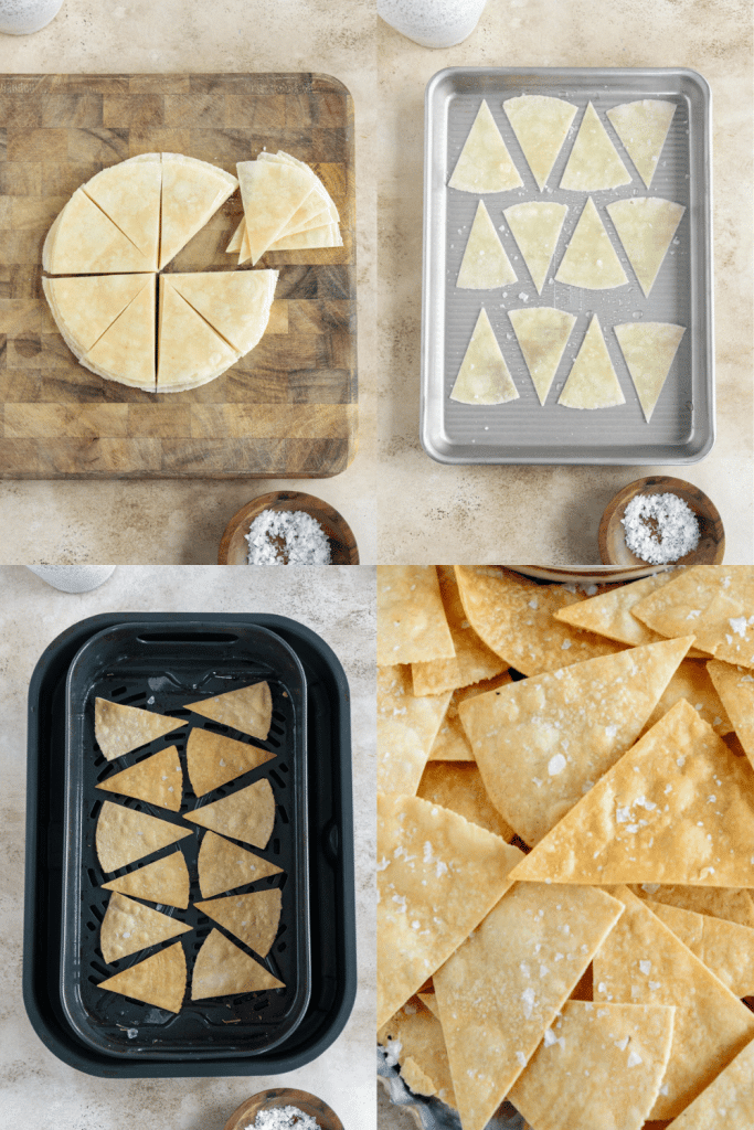 steps for how to make air fryer tortilla chips