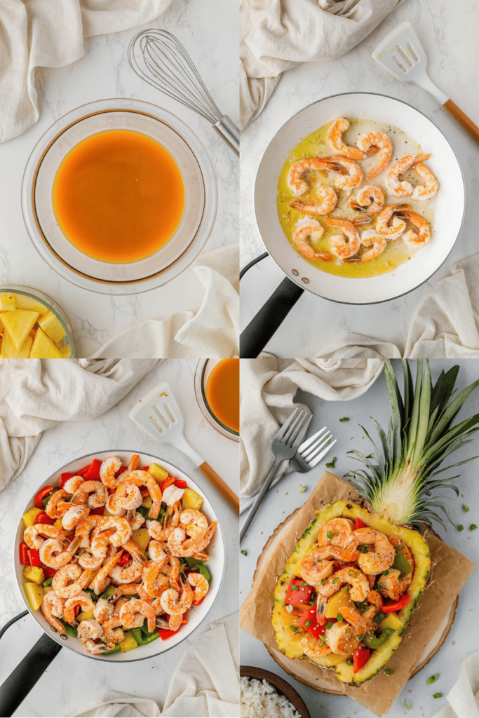 steps for how to make chinese pineapple shrimp
