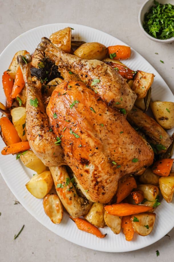 Perfect Slow Roasted Chicken (with Vegetables) - Jz Eats