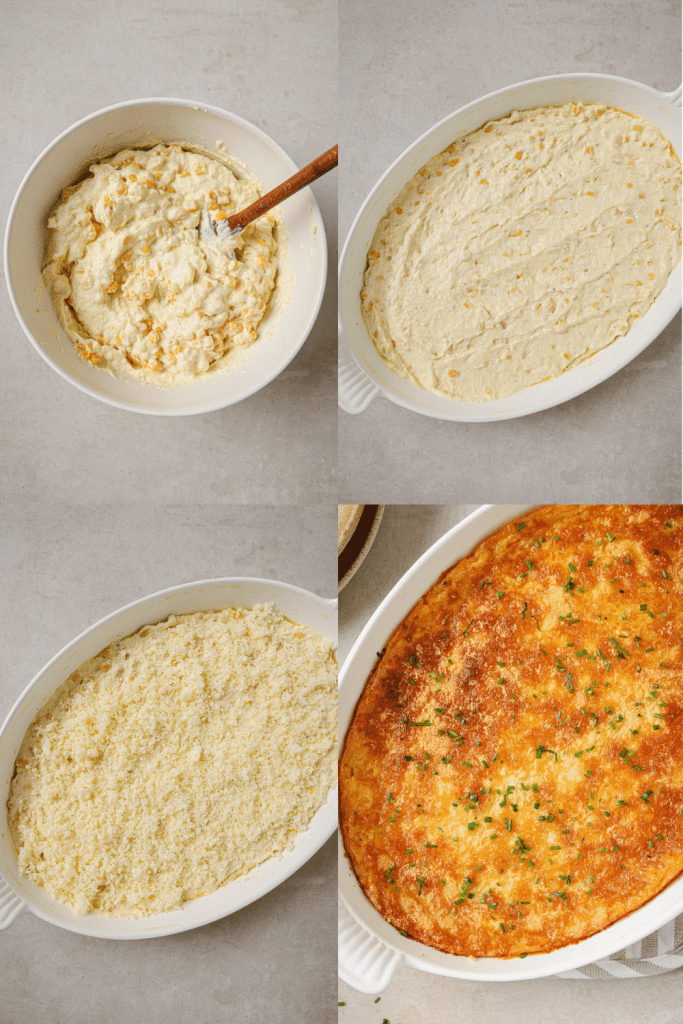 steps for how to make baked corn casserole