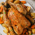 slow roasted chicken with vegetables