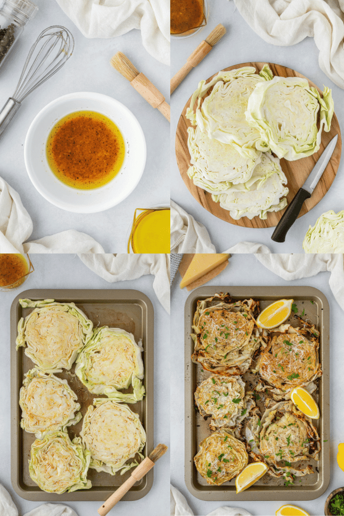 steps for how to make roasted cabbage steaks