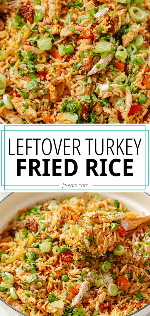 leftover turkey fried rice pinterest pin