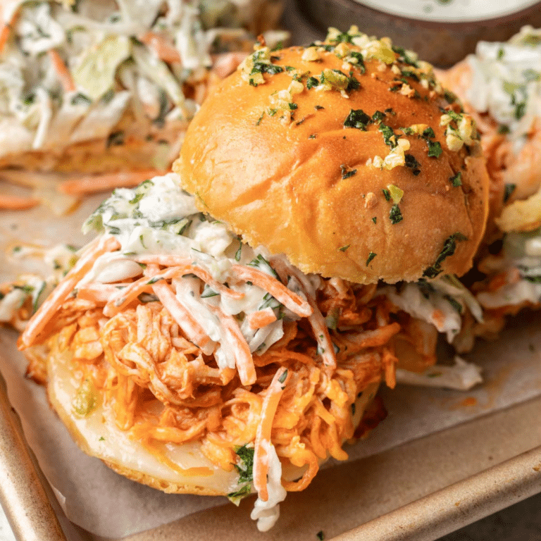 buffalo chicken sliders on a sheet pan