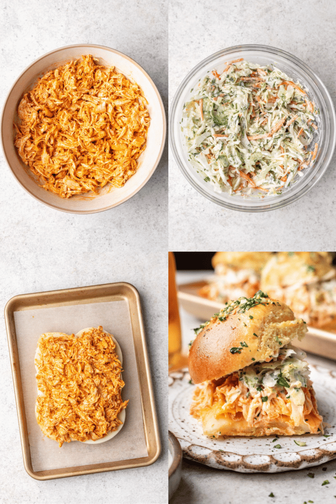 steps for how to make buffalo chicken sliders