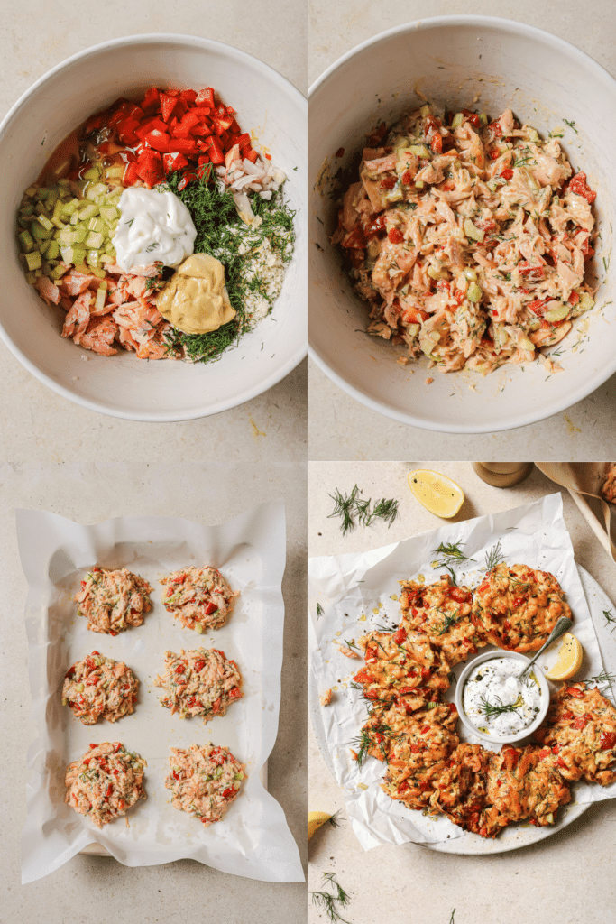 steps for how to make oven baked salmon patties
