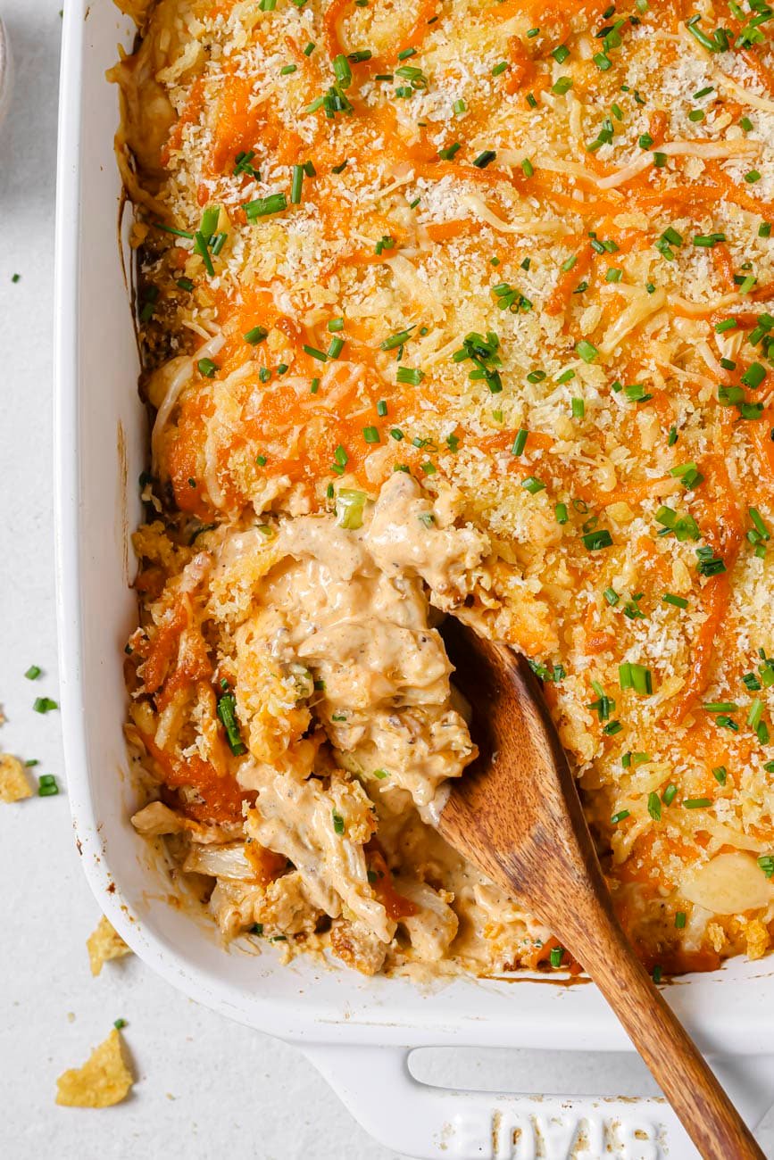 Buffalo Cauliflower Casserole Recipe (With Chicken)