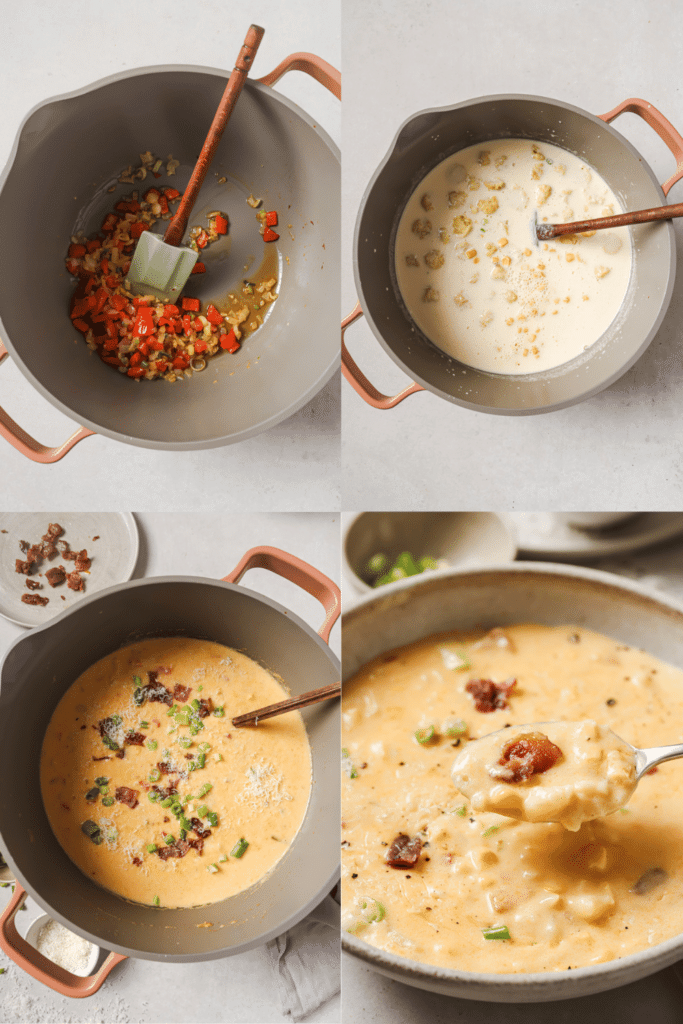 steps for how to make roasted corn chowder