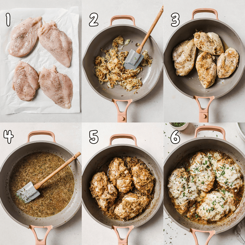 steps for how to make french onion chicken