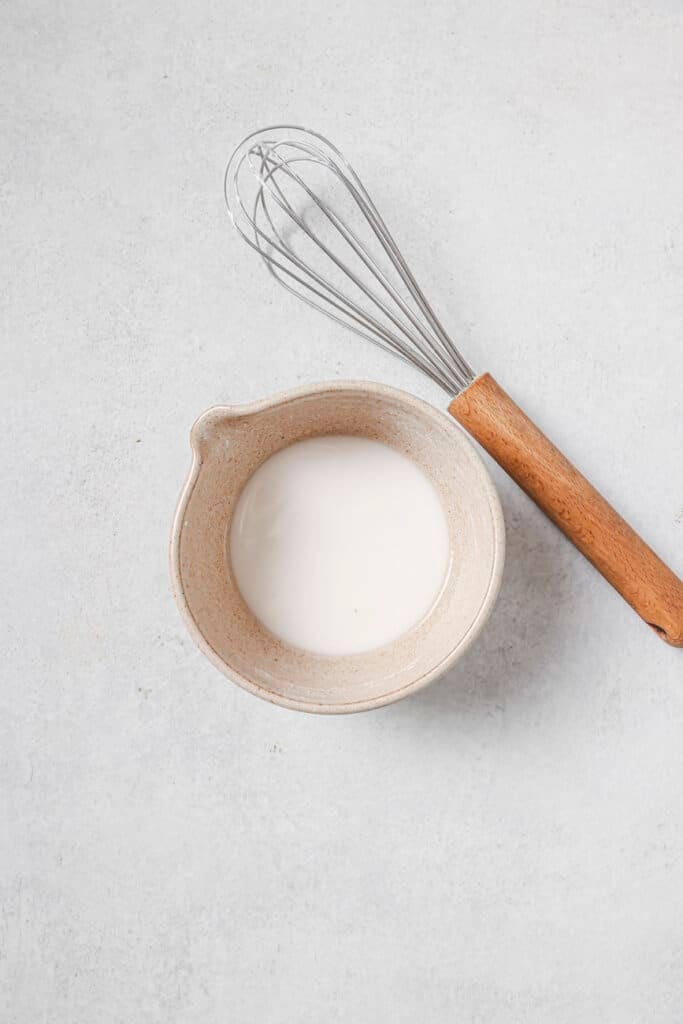 A small bowl with cornstarch slurry.