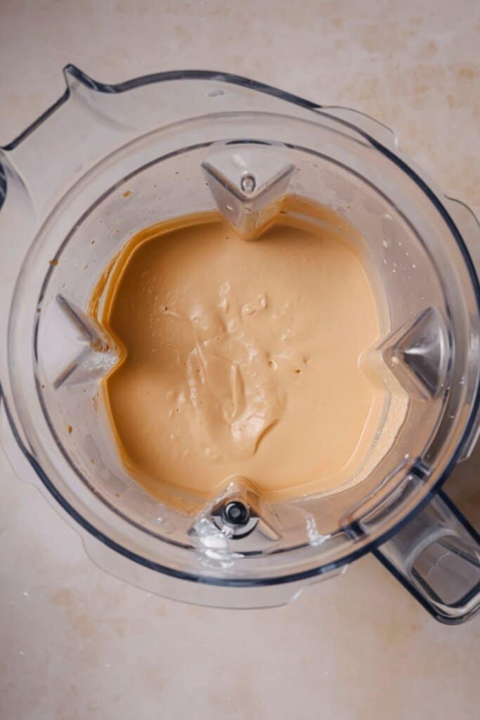 High protein sauce in a blender.