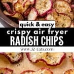 Air fryer radish chips pinterest pin.