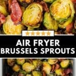 Air fryer brussels sprouts in a bowl.
