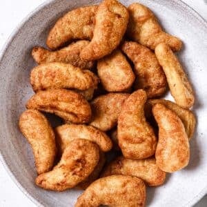 A plate of air fryer chicken tenders.