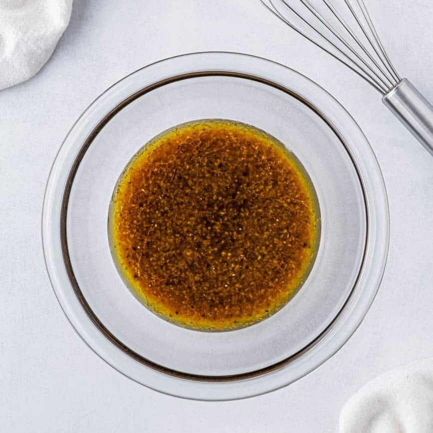 marinade for the chicken in a glass bowl
