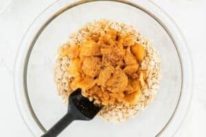 Making oat topping for air fryer baked apples.