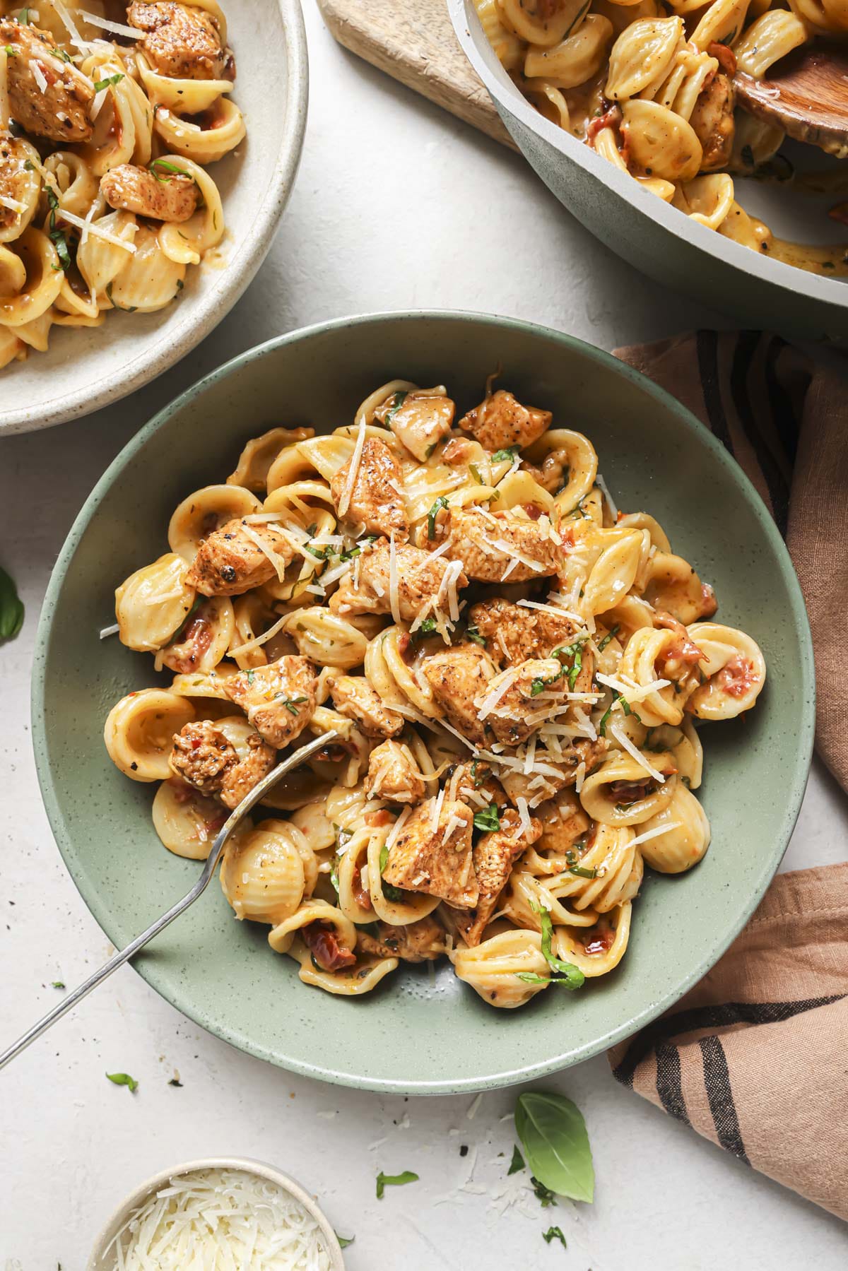 Marry Me Chicken Pasta served in a bowl.