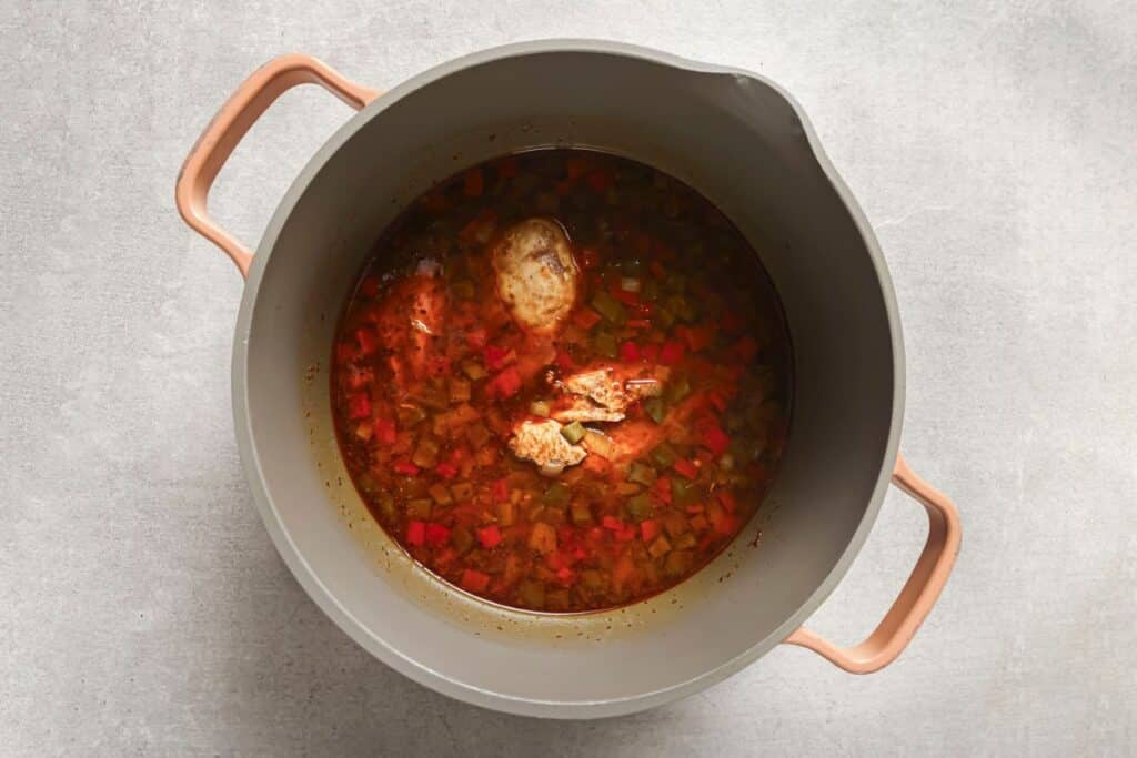 thickening the soup by adding cornstarch to the pot and simmering for 2 minutes. 