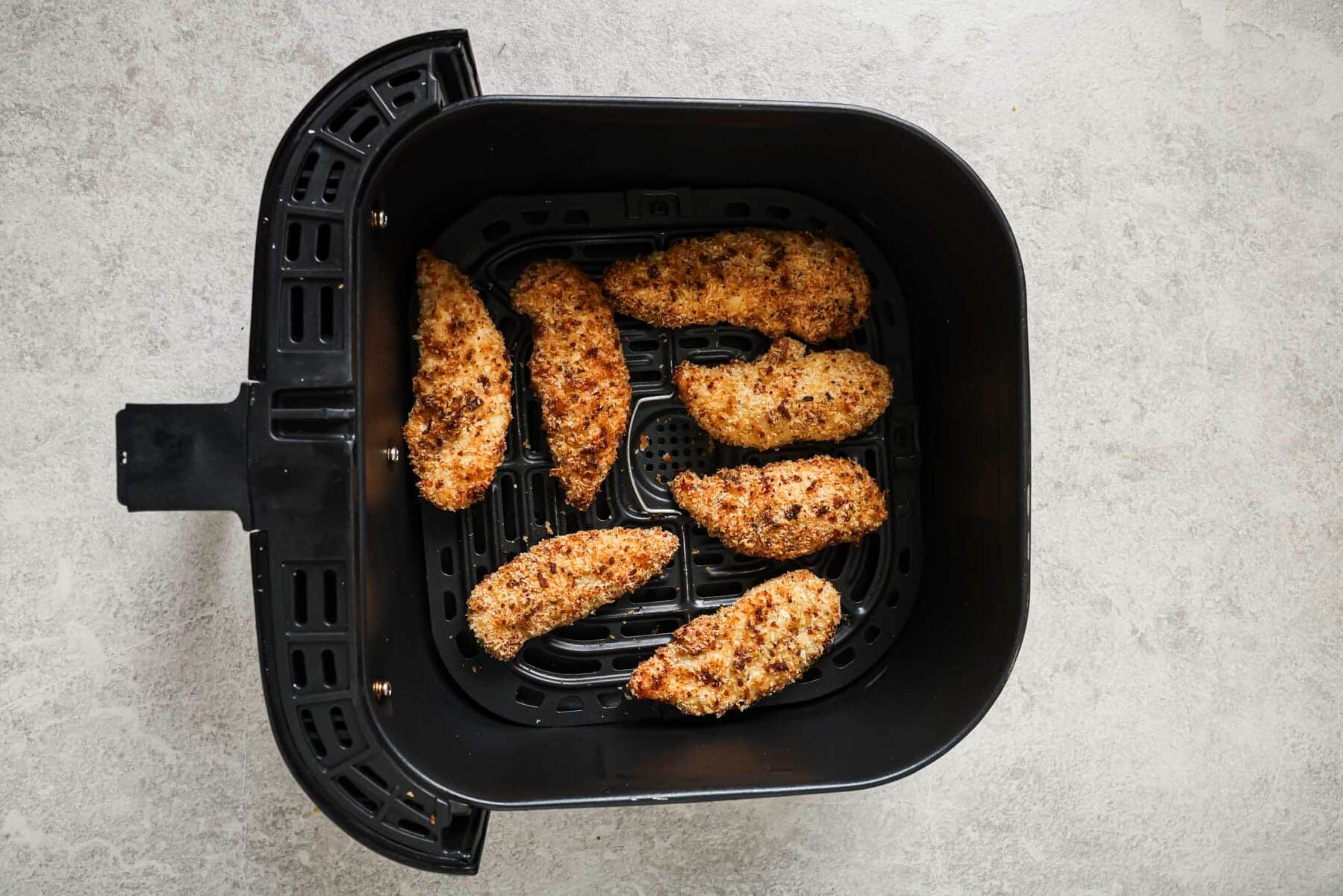 bacon ranch chicken tenders after cooking in the air fryer